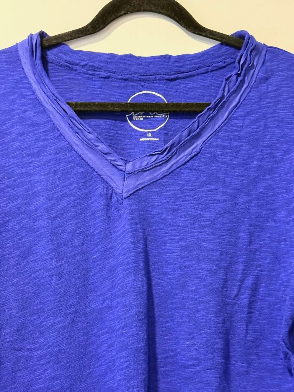 INC International Concepts Long-Sleeve Royal Blue V-Neck Tee